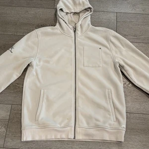Vuori Seaside Sweater Mens Large Hooded Fleece Full Zip Beige Bakers Bay Casual - Picture 1 of 10