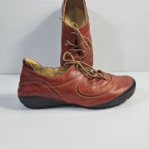Naot Before Paprika Round Rubber Toe Flat Lace-up Stitch Detail Size:40 $239 - Picture 1 of 14