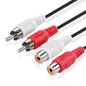 Câble audio à câblage 2x mâle RCA - 2x RCA femelle |Câble extensible ... - Afbeelding 1 van 1