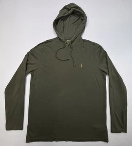 Polo Ralph Lauren Sudadera con Capucha Ligera Para Hombre M Verde Beige Pullover Uso Limitado - Imagen 1 de 9