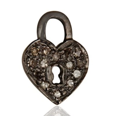 Colgante de plata de ley 925 pavé con bloqueo de diamantes regalo de boda joyería Foto 1 de 2