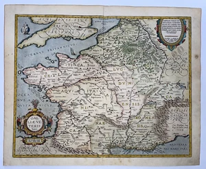 FRANCIA GALLIAE 1624 ABRAHAM ORTELIO GRANDE BONITO MAPA ANTIGUO SIGLO XVII - Imagen 1 de 12