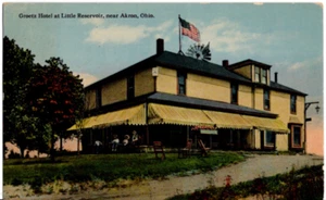 CARTOLINA Groetz Hotel Little Reservoir Portage Laghi Drive Akron Old 0186 - Foto 1 di 2