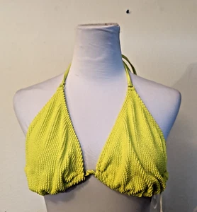 Neu Good American Gr. 5/6 strukturiertes String-Bikini-Top zum Binden elektrisch gelb 4508 - Bild 1 von 4