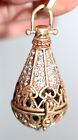 Lot vintage à Seattle #1323 grand pendentif panier médaillon cristal doré