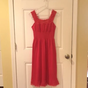Adonna Vintage Gown Nightgown Red Lace Accent Size 32 JC Penny Nylon - Picture 1 of 9