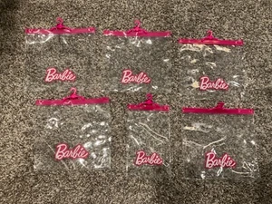 Menge 6 gemischte Barbie transparente Kleidung Aufbewahrungstasche (leer) mit Reißverschluss oben - Bild 1 von 4