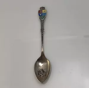 Cucchiaio souvenir Calgary Canada BM Co argento sterling e smalto da collezione - Foto 1 di 9