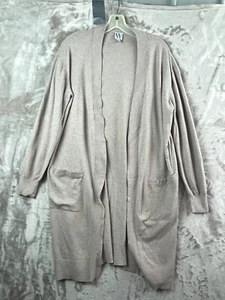 Worthington offene Long Tunika Strickjacke Pullover Stretch Langarm braun Large - Bild 1 von 9