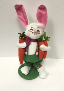 Annalee Spring Garden Easter Bunny Rabbit Boy in Overalls With Carrots Doll - Picture 1 of 7