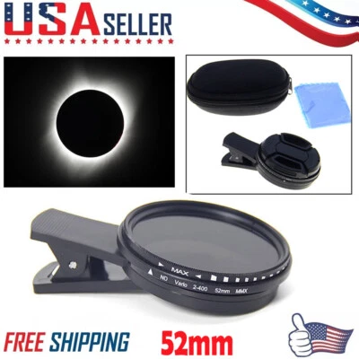 Lens Filter 52mm ND2 To ND400 Lens+Clip+Lens Cover+Bag+Box For Phone Camera Kit - Image 1 of 4
