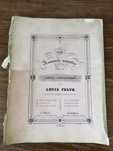 Partitur Klavier und Gesang LOUIS FILZ Sechs Romanzen Nouvelles Ed LEMOINE ca. 1860 - Bild 1 von 14
