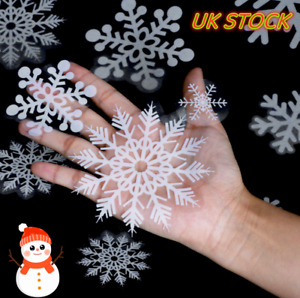 100PCS Large Kids Christmas Window Stickers Xmas Window Snowflake