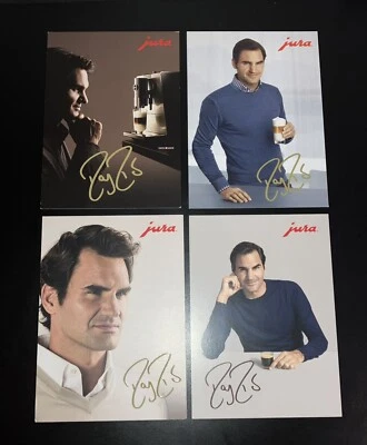 4 X Roger Federer Official Jura Switzerland Rare Cards - Printed Autographs 🇨🇭 - Image 1 of 4