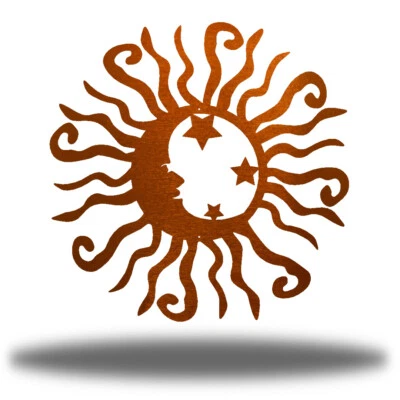 Arte de parede de metal lua solar maluca - Imagem 1 de 4