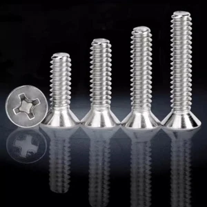 Tornillos para zurdos M3 M4 Phillips tornillos cabeza contrahundida aceros inoxidables - Imagen 1 de 3