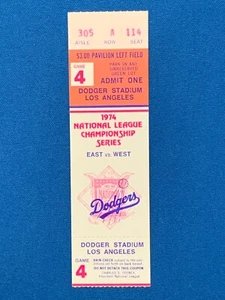 1974 NL Championship Series Game 4 LA Dodgers vs. Pittsburgh Pirates Ticket Stub - Picture 1 of 2