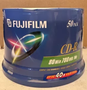 Fujifilm CD-R 50 Pack 80 min 700MB 40x Blank CD Discs CDR 50 Count - NEW - Picture 1 of 3
