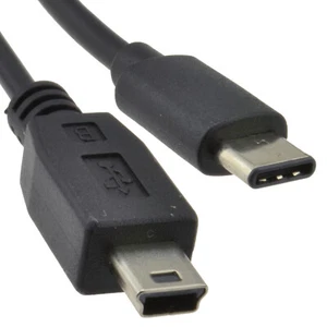 Câble De Synchronisation Et De Charge USB C Type Male Vers MINI B Noir 1M - Afbeelding 1 van 3
