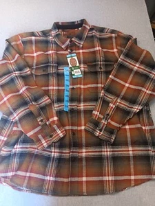 Mens New With Tag Orvis Heavyweight Flannel Button Up Fly Fishing Shirt 3XL #053 - Picture 1 of 10