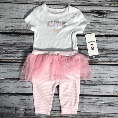 Cutie Orlando Magic 2 Piece Outfit 0/3M New Born Snap Outfit Pants NBA Baby Cover