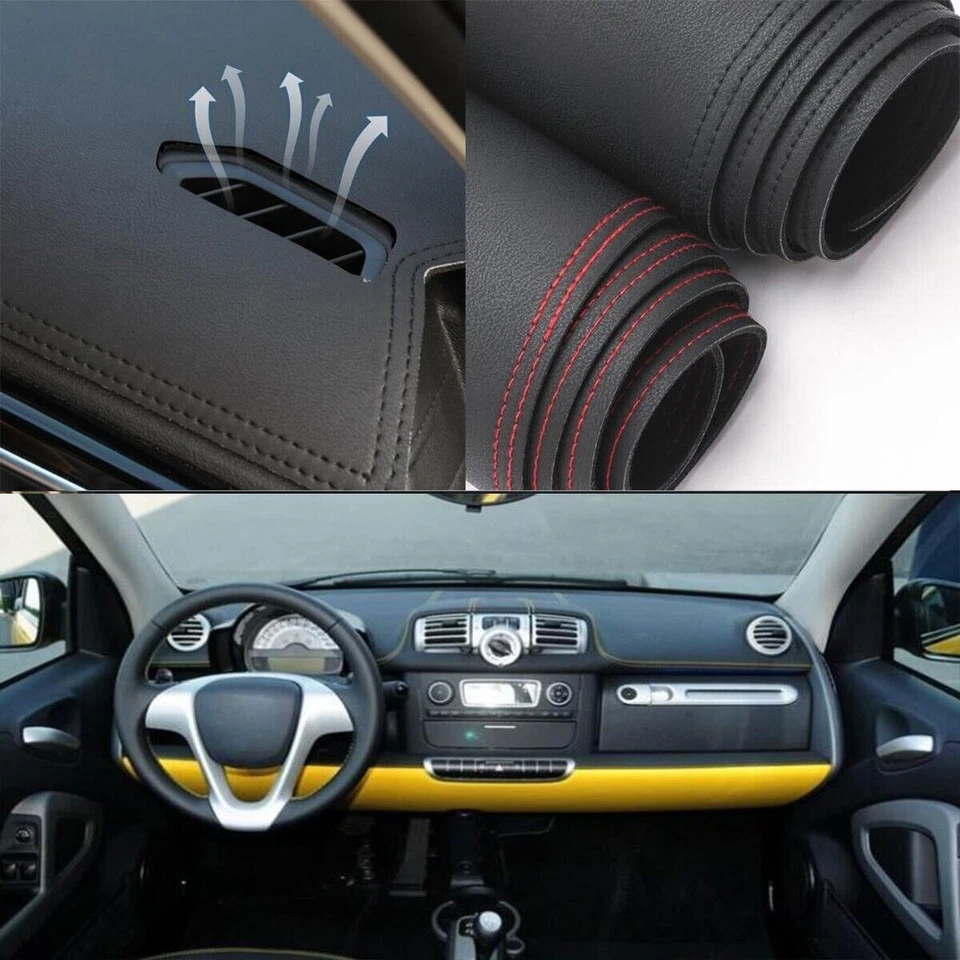 For Smart Fortwo 2011-2014 leather Non-slip Dash Board Mat Dashboard Carpet Pad Foto 1 de 4