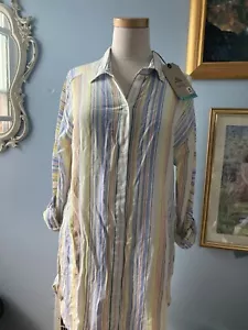 Prana 100% Tencel Button Front Shirt Dress Sz M - Picture 1 of 9