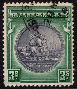 BAHAMAS 1931 3s INSIGNIA, SG 132, PARTE 1934 CDS, CAT. 32€ - Imagen 1 de 2