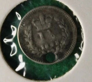 * 1845 SILVER ONE AND HALF PENNY SMALL SIZE WORLD COIN PIERCED VICTORIA #BDF19 - Bild 1 von 10