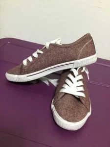NAUTICA LANYARD 5 Women's Classic Lace Up Tweed Sneakers Dark Claret Size 6 - Picture 1 of 9