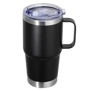 20 Oz Stainless Steel Tumbler With Handle Metal Insulated Coffee Travel Mug With - Picture 1 of 7