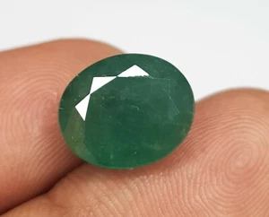 5.75 Ct Natural Emerald Zambian Oval Cut Huge Size Loose Gemstone For Pendant - Picture 1 of 10