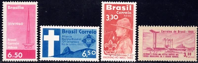 Brasil SC# C94-C104 1960 - Boy Scout - 4 estampillas diferentes - M-H Foto 1 de 2