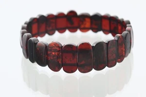 Bracciale unisex elasticizzato originale AMBRA BALTICA pezzi ciliegia 8,6 g 250520-2 - Foto 1 di 7