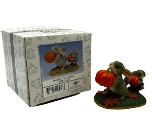 Vtg Fitz & Floyd Charming Tails PUMPKIN'S FIRST PUMPKIN Bunny Rabbits Figurine - Picture 1 of 12