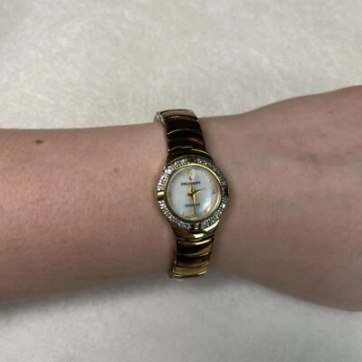 Reloj para mujer vintage Peugeot dorado diamante y madreperla clásico redondo FS Foto 1 de 4