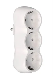 Adapter Stecker 3-fach Steckdosen Kindersicherung Multistecker Mehrfachstecker - Bild 1 von 3