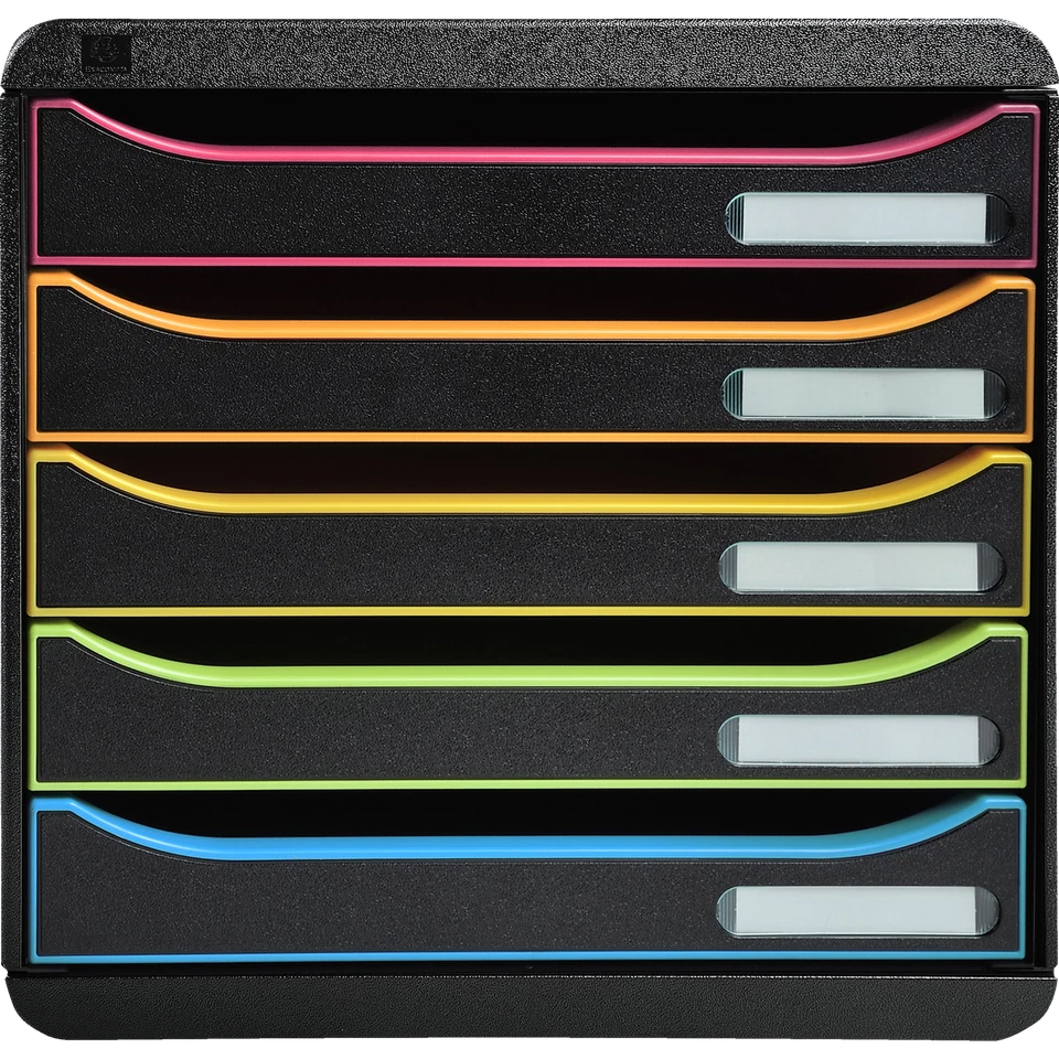Exacompta Schubladenbox BigBox Plus 5 offene Schubladen große Farbauswahl