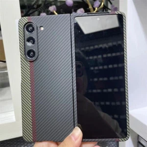 Coque magnétique en fibre de carbone véritable aramide pour Samsung Galaxy Z Fold5 Armor Cover - Photo 1 sur 10