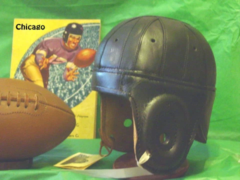 1940 Black Chicago Bears style  Leather Football Helmet Early Years Cover