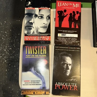 Lot Of Four VHS Conspiracy Theory Twister Lean On Me Absolute Power Foto 1 de 2