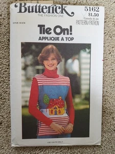 Vest Top Applique Tie On Butterick 5162 Sewing Pattern VTG Sandwich Board Easy - Picture 1 of 3