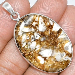 Natürlicher Brekzien Mookait 925 Sterling Silber Anhänger Schmuck P-1001 - Bild 1 von 5