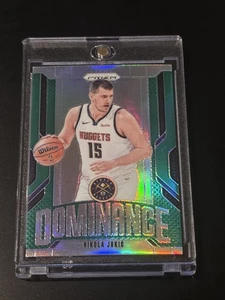 2024 PANINI PRIZM GREEN REFRACTOR NIKOLA JOKIC DOMINANCE NUGGETS  - Picture 1 of 2
