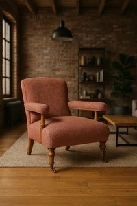 Antique Howard & Sons Library Armchair – 19th Century – Stunning Wool Upholstery - Picture 1 of 12