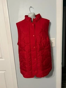 Neu mit Etikett Croft & Barrow rot gesteppt ärmellos Reißverschluss & Knopfleiste Weste Plus 2X - Bild 1 von 4