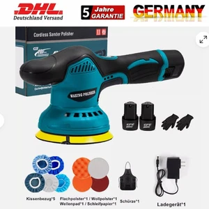 12V 2 Akku Wachsmaschine Action Poliermaschine Polierer set Stufen austauschbare - Bild 1 von 11
