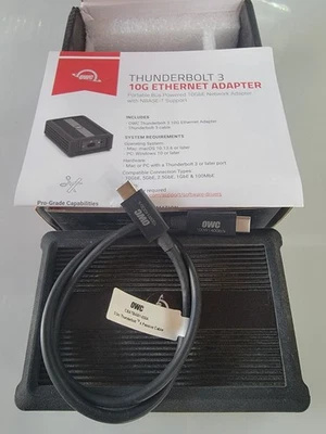 OWC Thunderbolt 3 10G Ethernet Adapter, High-Speed Network RJ-45 to TBolt3 USB-C - Image 1 of 4
