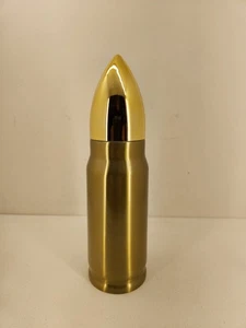 Large Brass Bullet Thermos + Cup Never Used - Picture 1 of 9