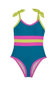 Beach Lingo L49727 Girls Venice Beach Colorblock One-Piece Swimsuit Size 7 - Picture 1 of 4
